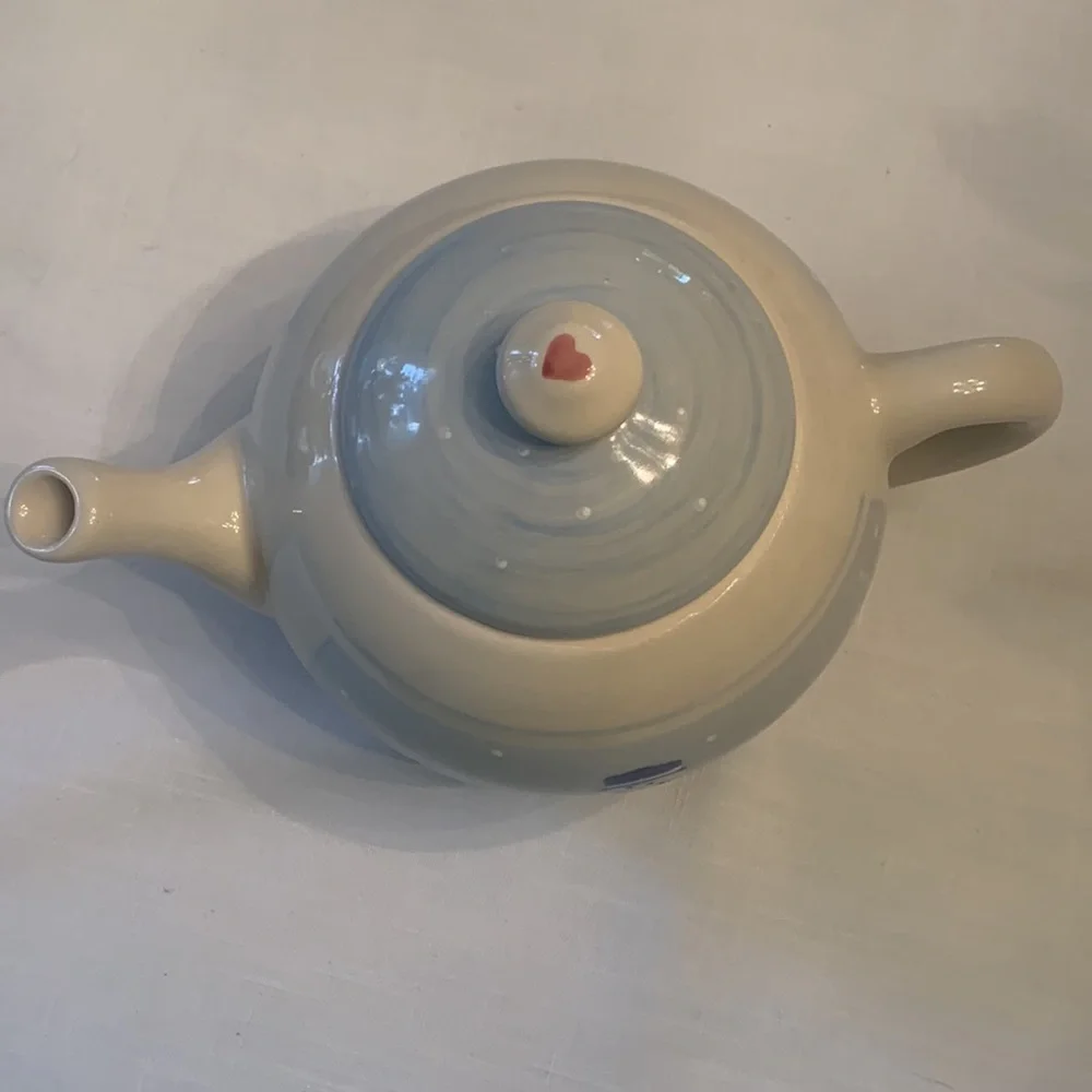 Hartstone Pottery SNOW PEOPLE 48 Snowman Blue Vintage 1989. Crate & Barrel.